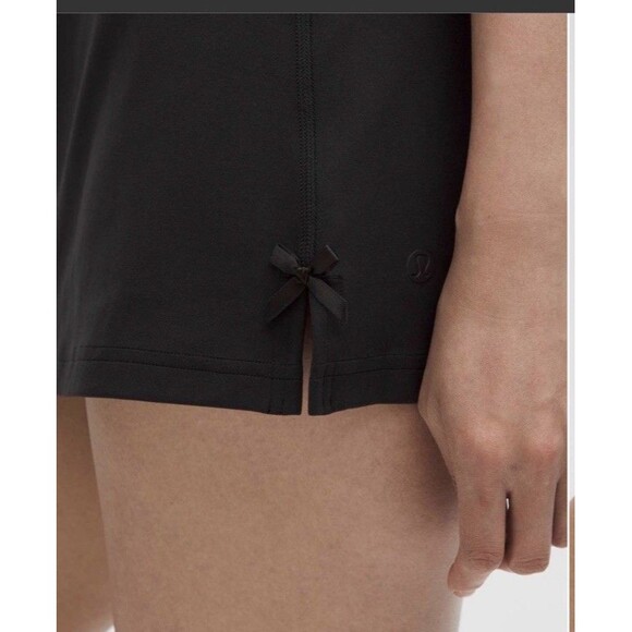 Lululemon Nulu Bow-Detail Mini Skirt Balletcore Skort Black Women's Small NWT - Picture 2 of 5